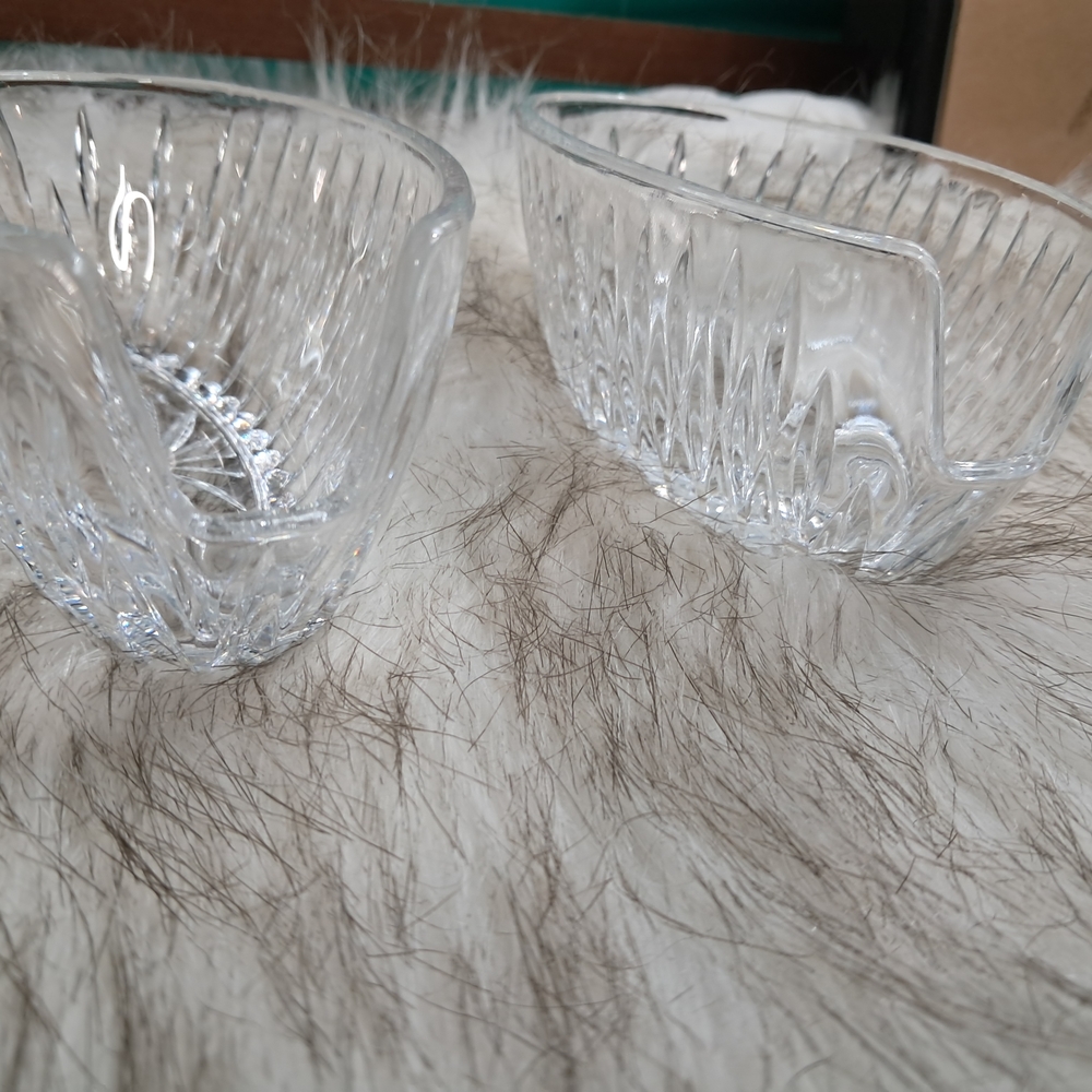 2 Crystal Glass Spoon Rests - Picture 4 of 6